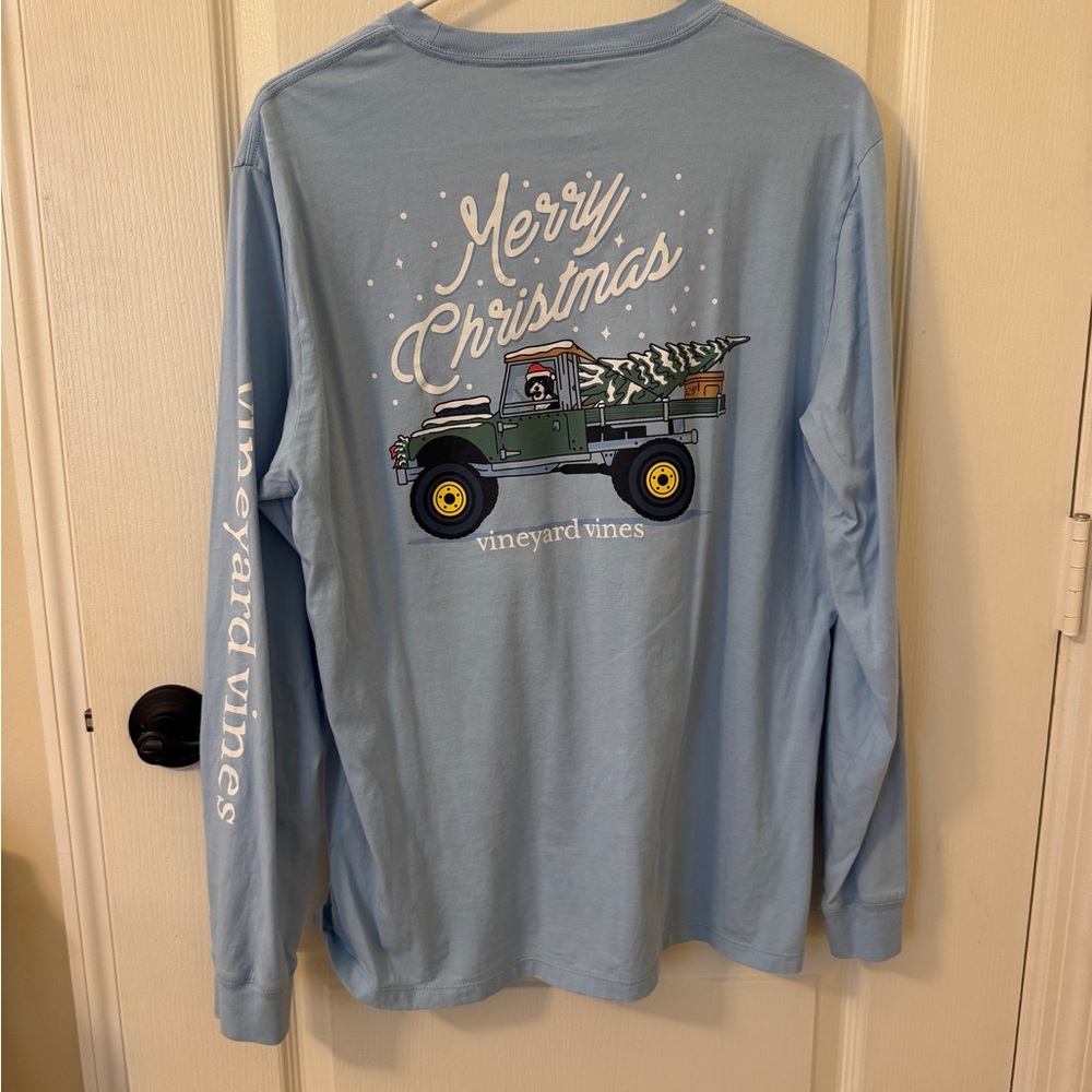 Vineyard Vines Men's Light Blue Long Sleeve Tee